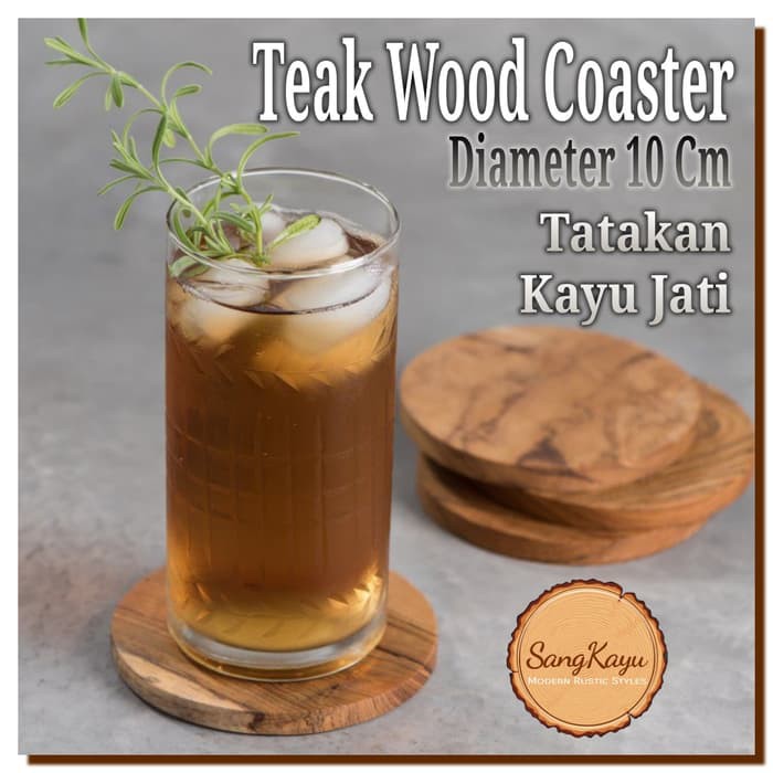 Bestseller   Teak wooden Coaster 10 Cm tatakan gelas kopi cangkir mug kayu jati