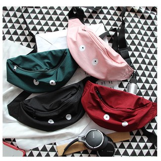 MOMO Tas  Selempang  Sling Bag Slingbag Bulat Polos Free Pom 