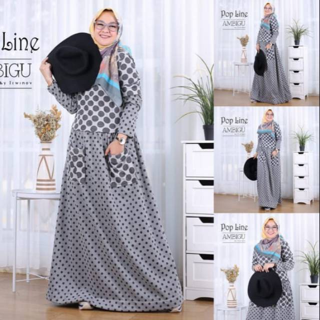 Gamis popline by Ambigu Irwinov ORI / gamis polkadot