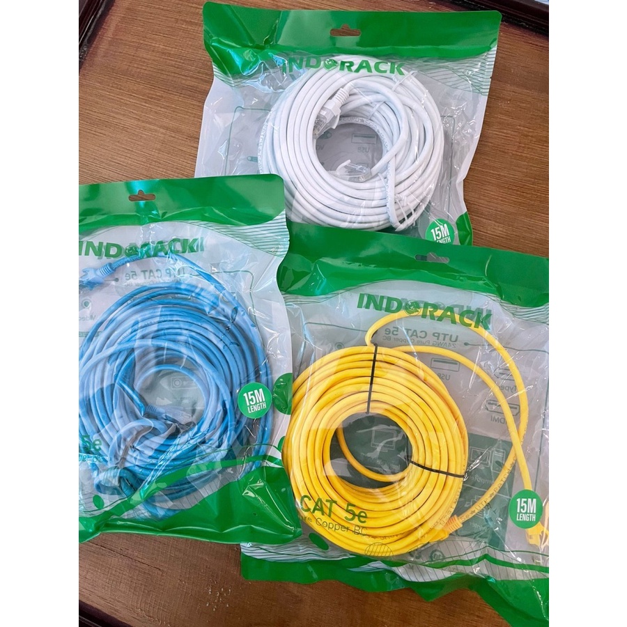 INDORACK Patch Cord CAT5e KABEL LAN Utp 15 Meter RJ45 Networking