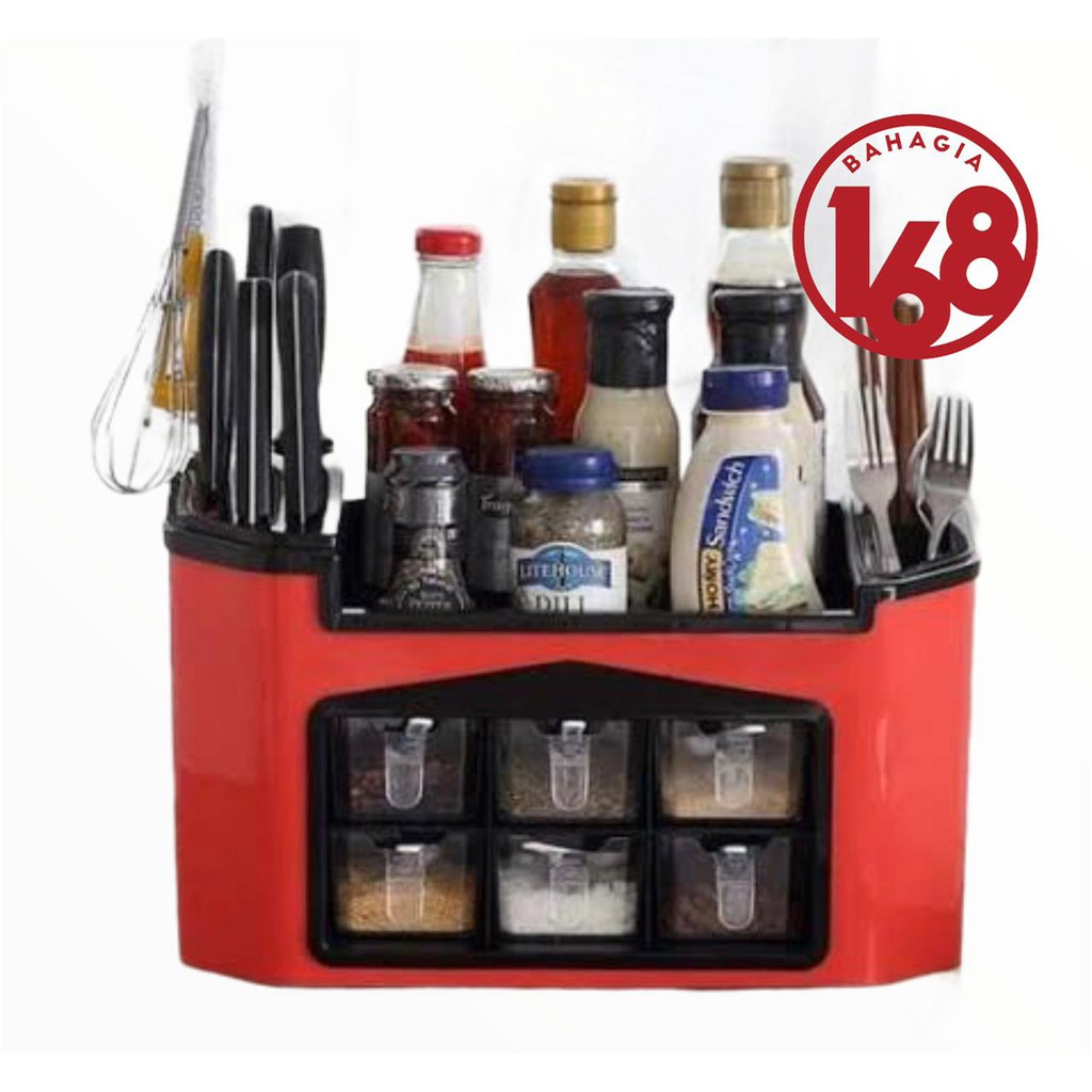 Multifunctional kitchen shelf Rak bumbu dapur serbaguna dgn 6laci CX8020