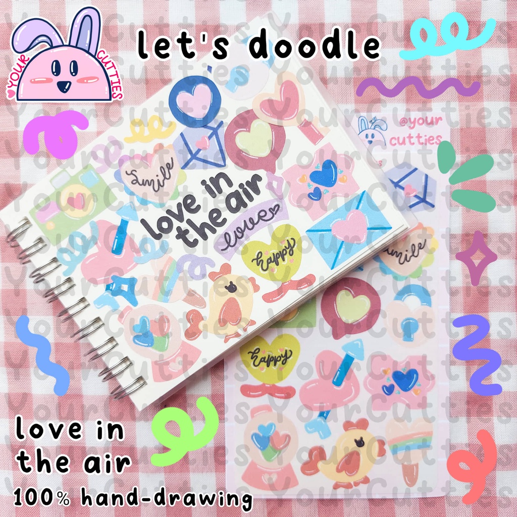 

[SHEET] STIKER LOVE IN THE AIR JURNAL BUJO PLANNER LUCU MURAH