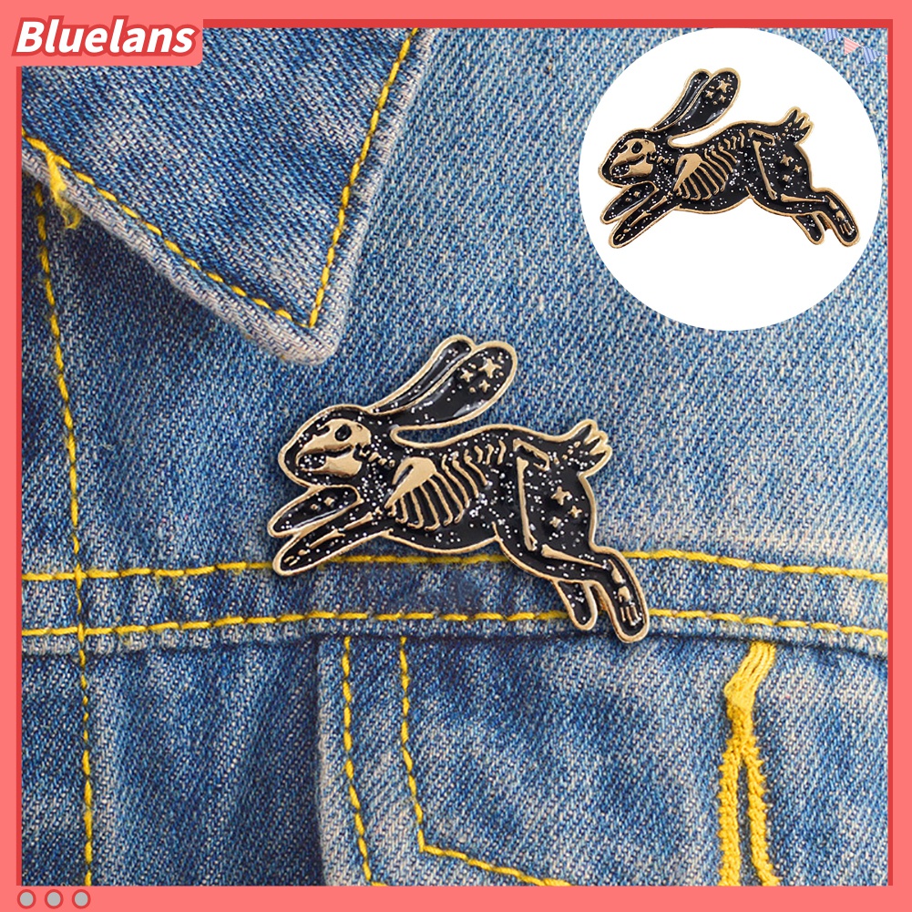 Bros Pin Kerah Denim Bentuk Kelinci Untuk Unisex