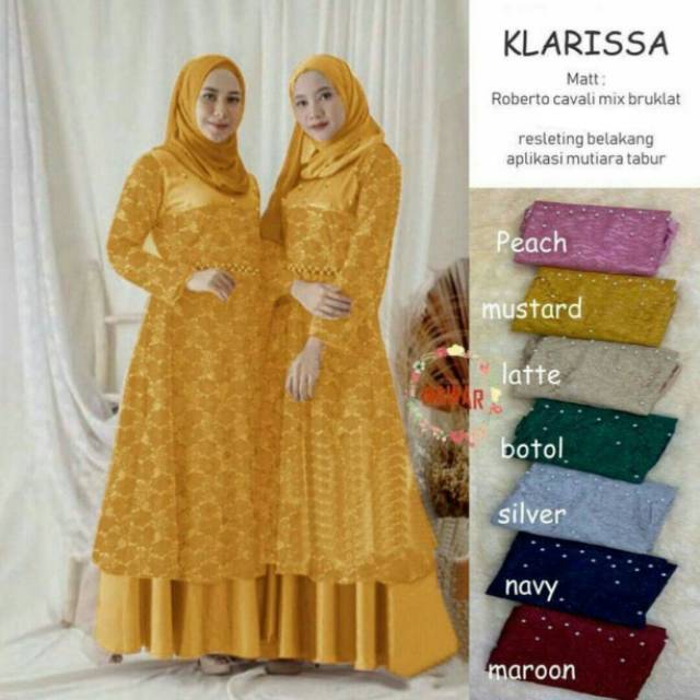 Klarissa gamis brokat no hijab