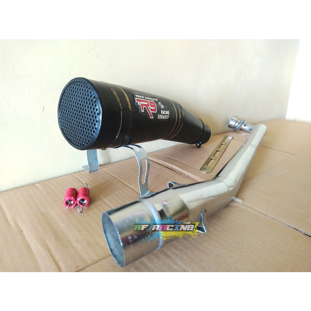 Knalpot Racing R9 black yamaha Jupiter Vega Smash Shogun honda Supra Astreal / Knalpot motor