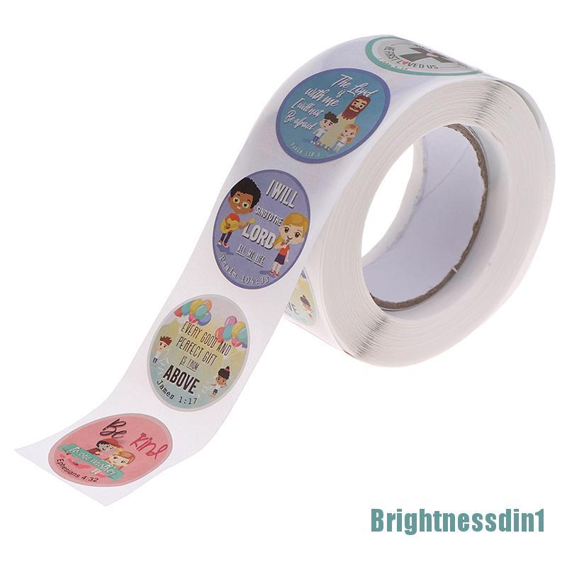 (Brightdin1) 500pcs / Roll Stiker Label Segel Untuk Dekorasi / Mainan Anak