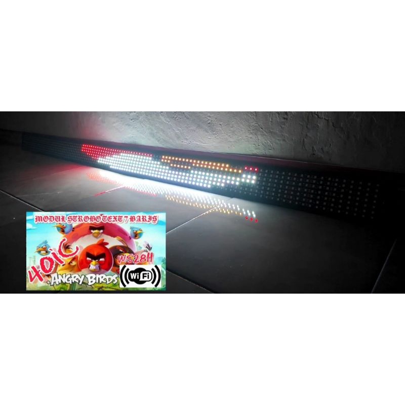 Lampu strobo kaca 7 baris TEXT WIFI NEW ANGRY BIRDS WS 2821