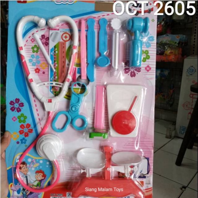 Mainan anak Dokter dokteran murah ada suntik stetoskop obat tas koper