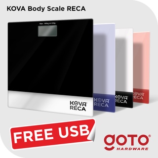 kova reca body scale timbangan badan kaca digital 180 kg charge usb