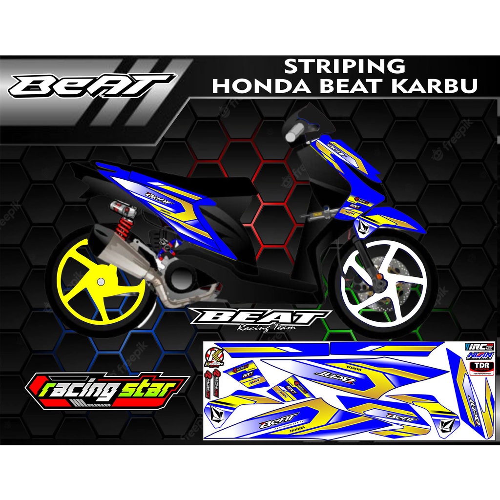 STRIPING  VARIASI BEAT KARBU STICKER STRIPING MOTOR HONDA BEAT KARBU #HONDA BEAT KARBU #HONDA BEAT T