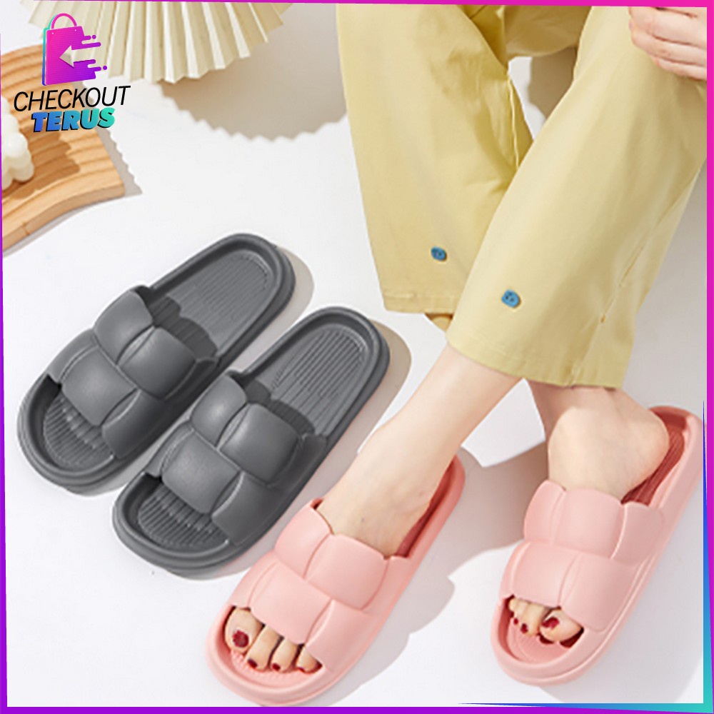 CT S51 Sandal Jelly Wanita Korean Style Import Bahan EVA Anti Slip Sandal Rumah Elastis Empuk Soft Slipper