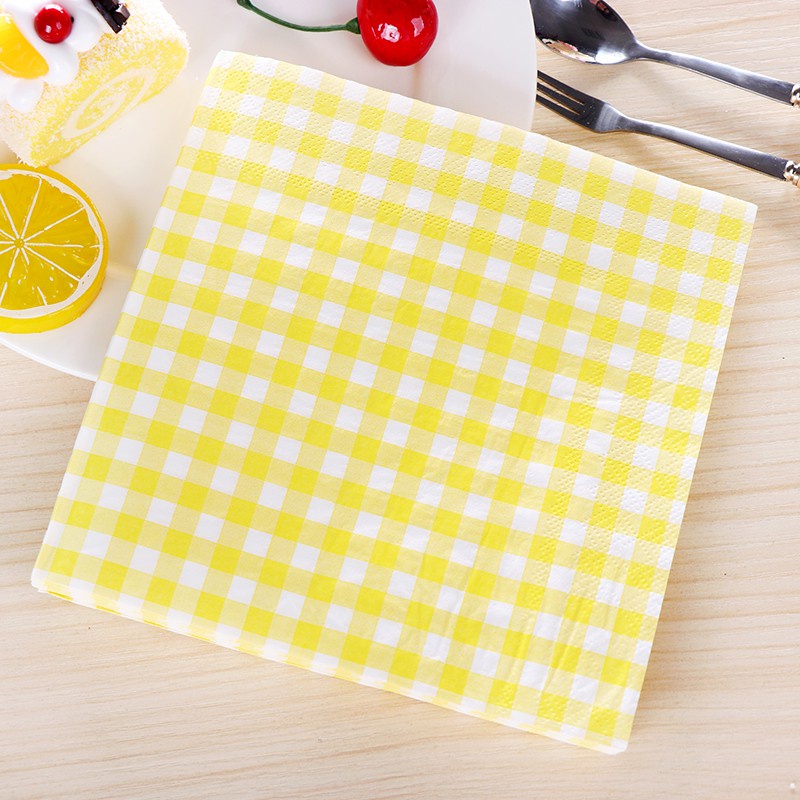 20pcs Lattice Paper Napkin Serbet Minuman Pesta Pernikahan Serbet Motif Warna