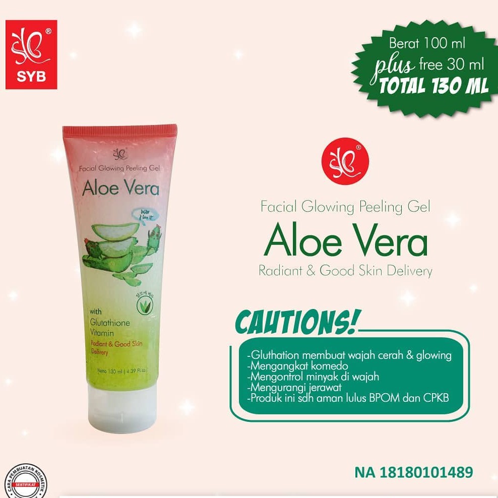 SYB Aloe Vera Facial Glowing Peeling Gel BPOM ~ GEL PEMBERSIH WAJAH