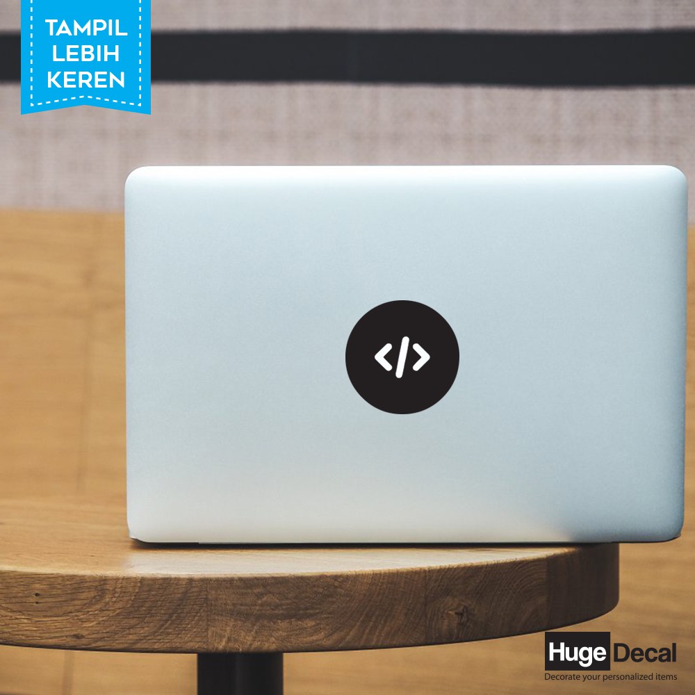 Decal Sticker Macbook Decal Stiker Laptop Apple - Code Logo