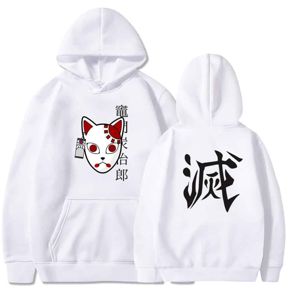 Sweater Anime DEMON SLAYER Oblong / Hoodie TANJIRO MASK Jumper Pria Wanita Size S M L XL XXL XXXL