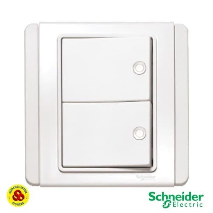 SCHNEIDER Saklar Seri Hotel NEO E3032H2 FWWW 2G 2W With Fluorescent