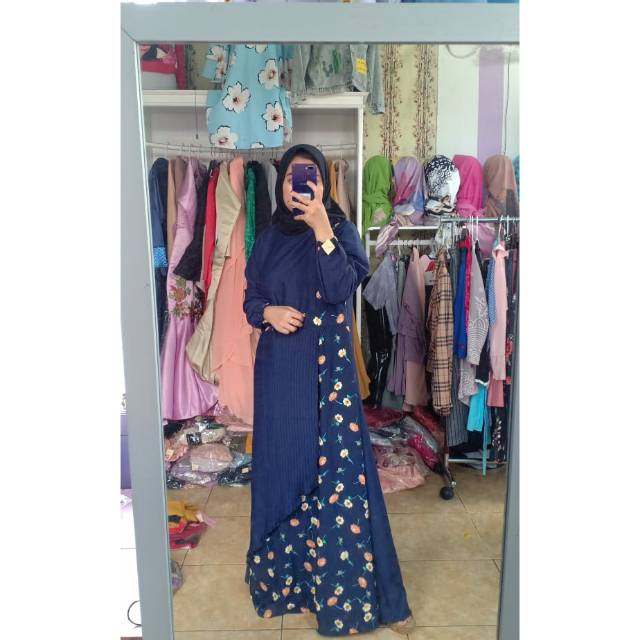 Gamis bunga plisket