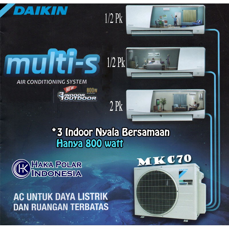 AC Daikin MULTI S 3 (1/2, 1/2, 2) PK INVERTER MKC70