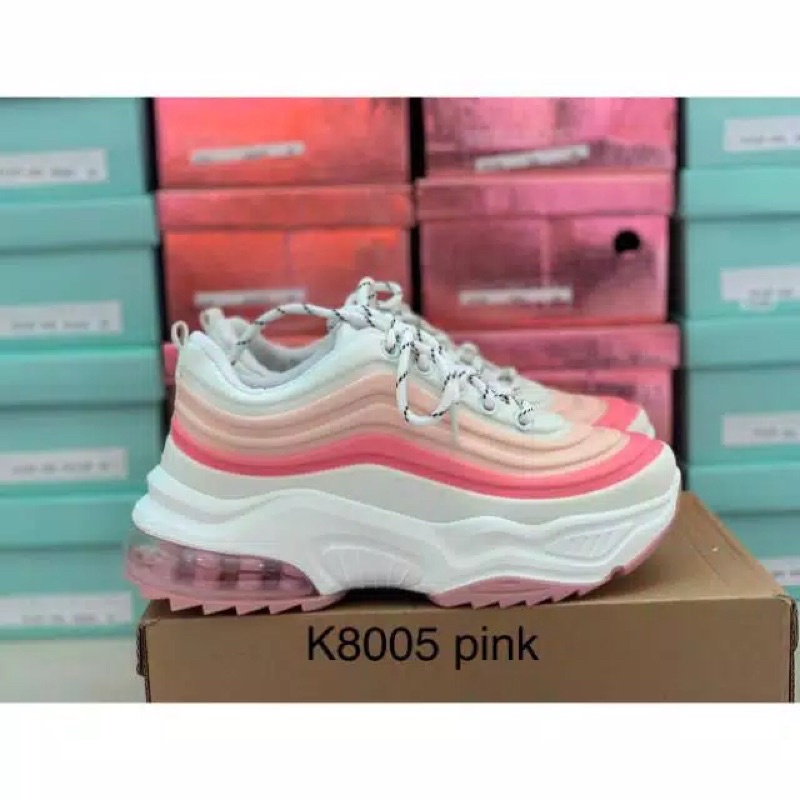 Sepatu Sneakers Import Sepatu Wanita Korean Style - Sneakers Wanita - Sepatu Pull&Bear K8005 Pink,40