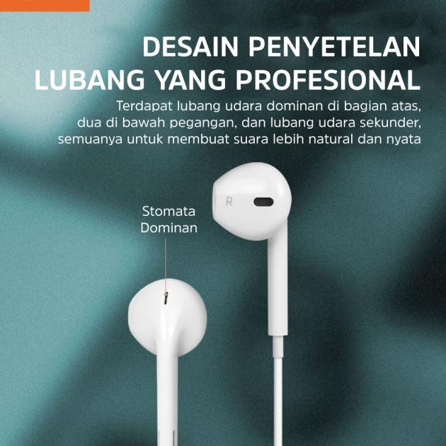 BASIKE MT11 Earphone In-ear 3.5mm Silver - Headset Gaming Bass Tinggi