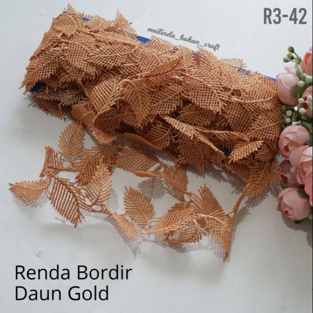 renda daun bordir gold jual per yard. u hiasan masker headband jepit rambut bros sirkam bando r3