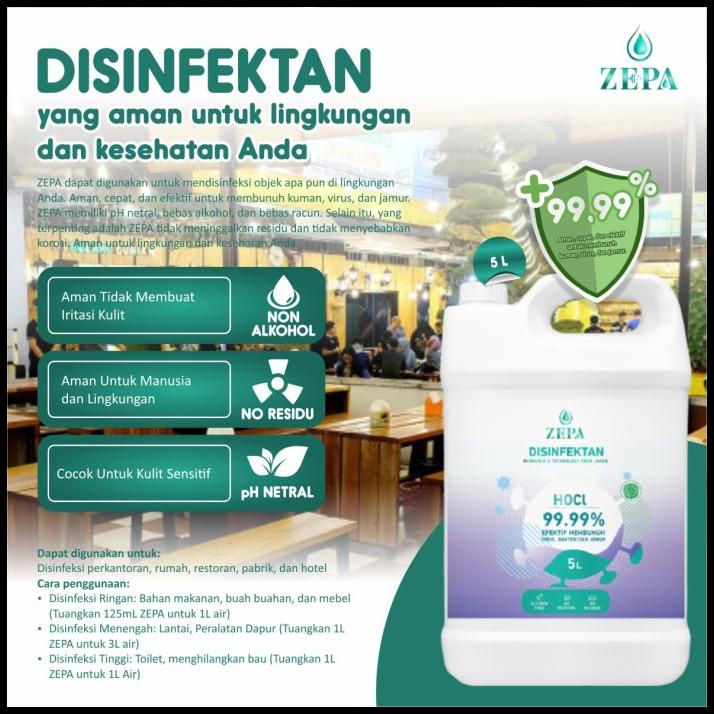 Hocl Zepa Disinfektan Cair Non Alkohol 5Liter