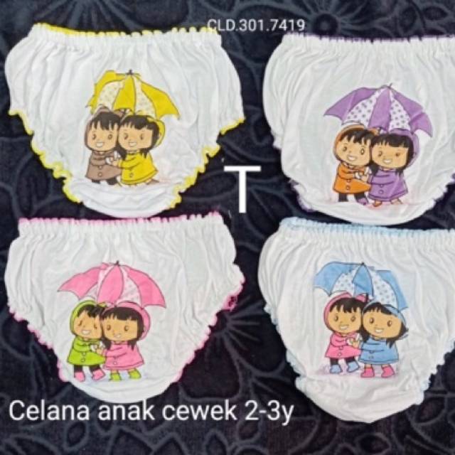 Celana dalam Anak Cewek telinga Lucu 1-3 thn isi 6 pcs / Celana dalam Anak cewek