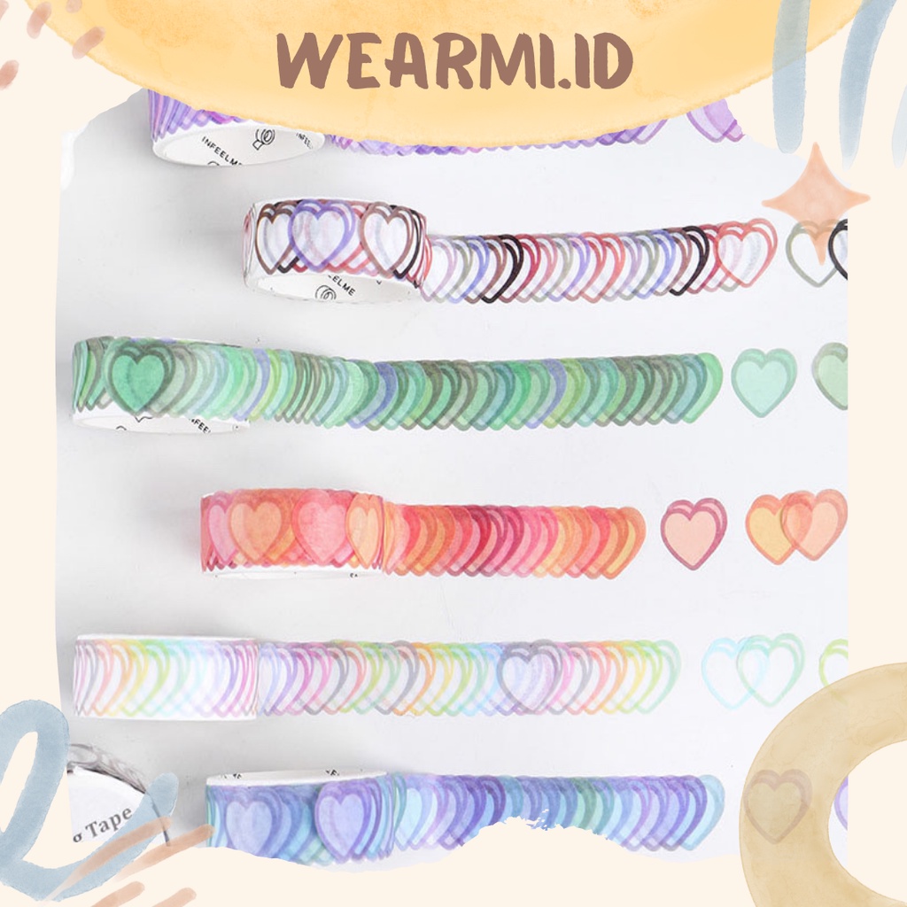 

100 pcs/roll Tape / Selotip Washi Monolitik 8 Desain Untuk Dekorasi Jurnal / Scrapbook Diy- sr4