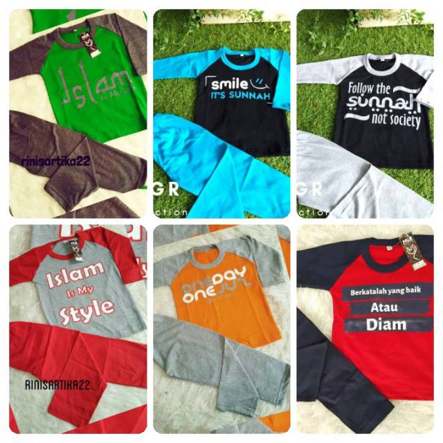 SALE Set Kaos Anak Muslim MGR size S (2-3 th) bahan combat 20s Tebal/Kaos Anak Muslim Cowok Sablon Rubber Anti lengket/Kaos Anak Tebal