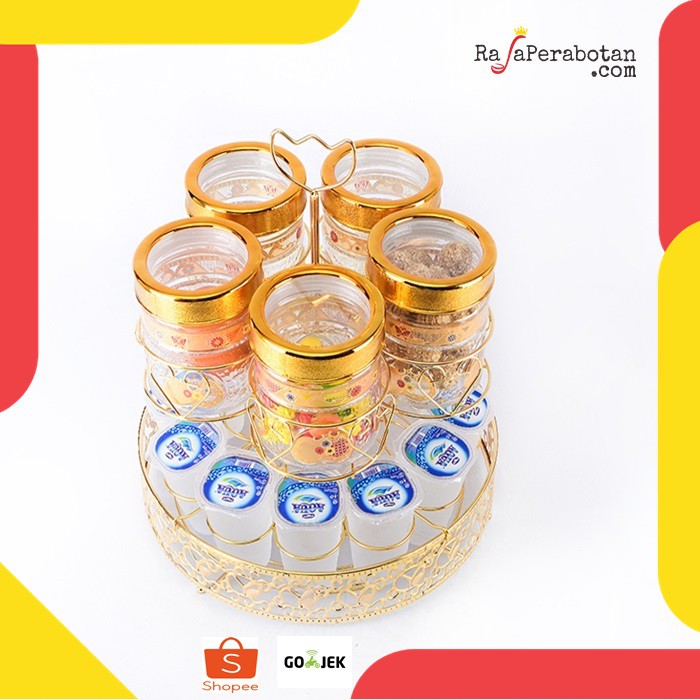 VICENZA GA-5 Toples Kaca Set 5 Pcs Dengan Wadah Aqua Gelas Original