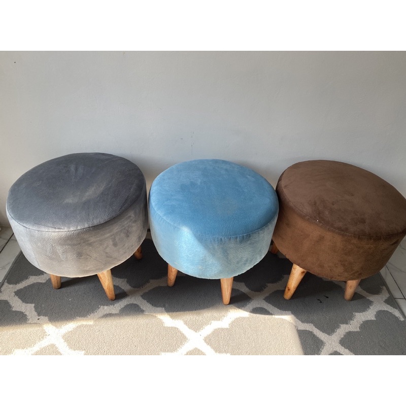 STOOL SOFA BULAT MINIMALIS/ KURSI STOOL KANVAS TERBARU