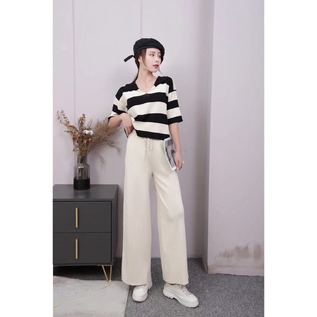 [FG] Relax Stripes Knit Set Top & Pants SET6451-2