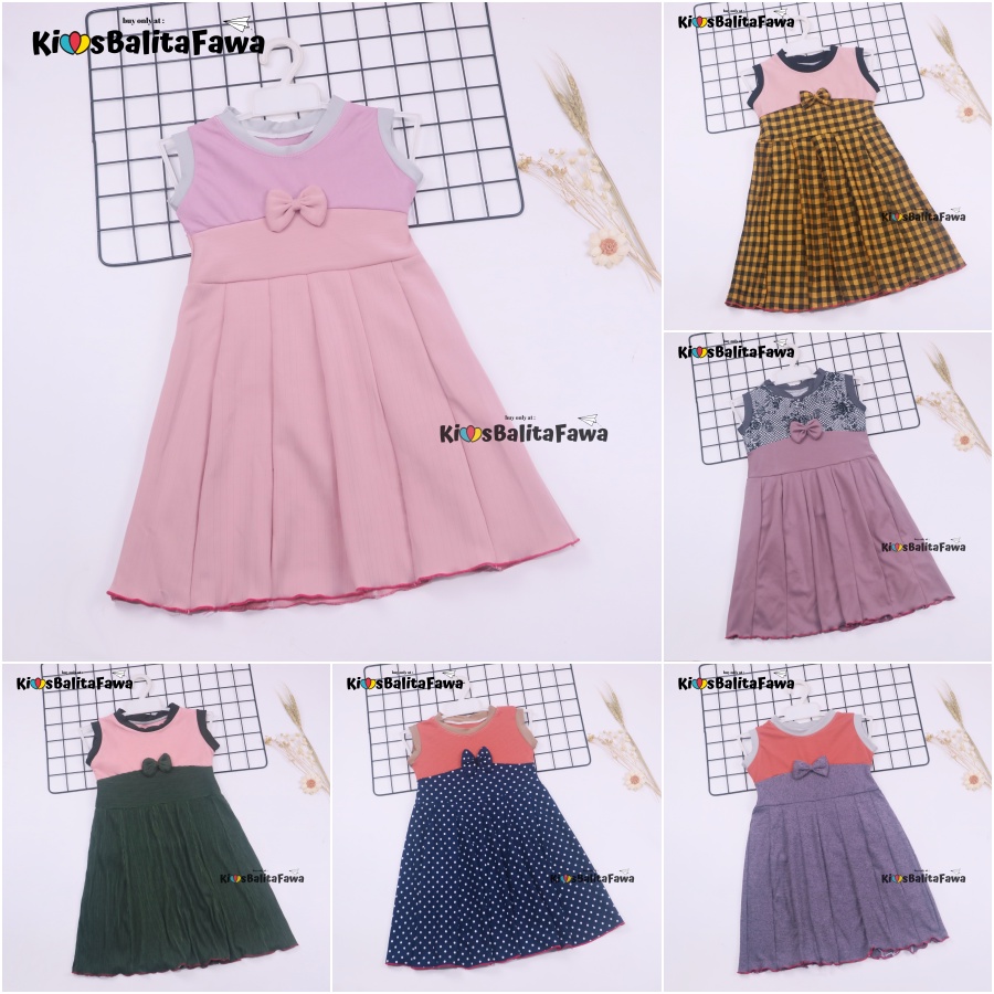 Dress Aila size Bayi - 6 Tahun / Dres Pesta Murah Grosir Baju Anak Perempuan Harian Gaun Import