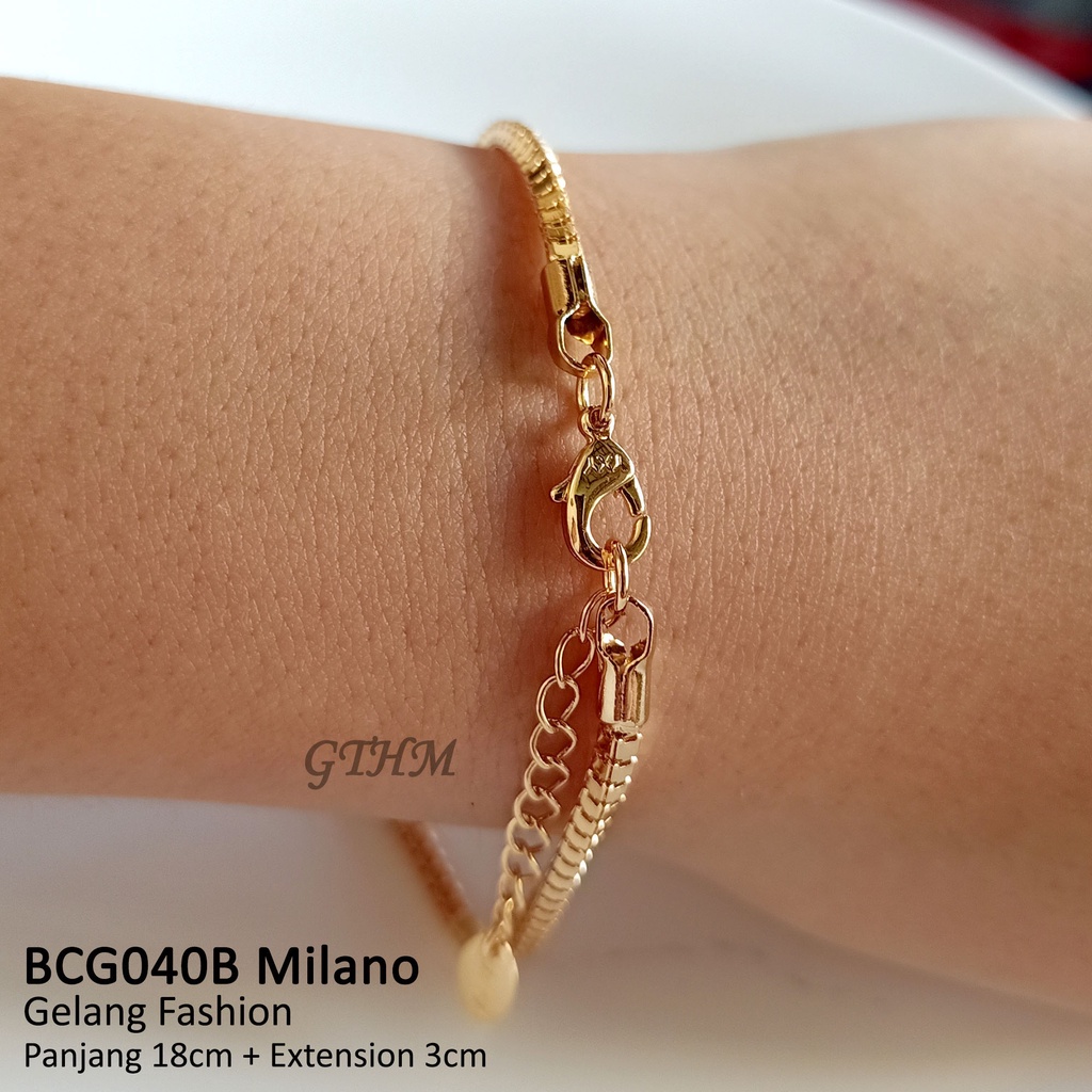 Xuping Gelang Tangan Italy Milano Bc040 Simple Perhiasan Imitasi Pengganti Emas Asli Senilai Rp22 500