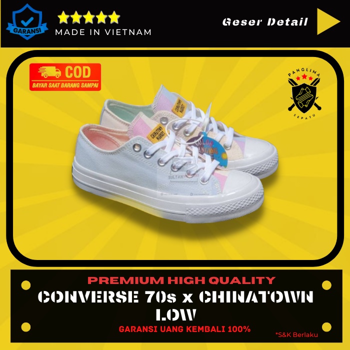 Sepatu Wanita Converse 70s Low x Chinatown Market Sneakers Premium Original
