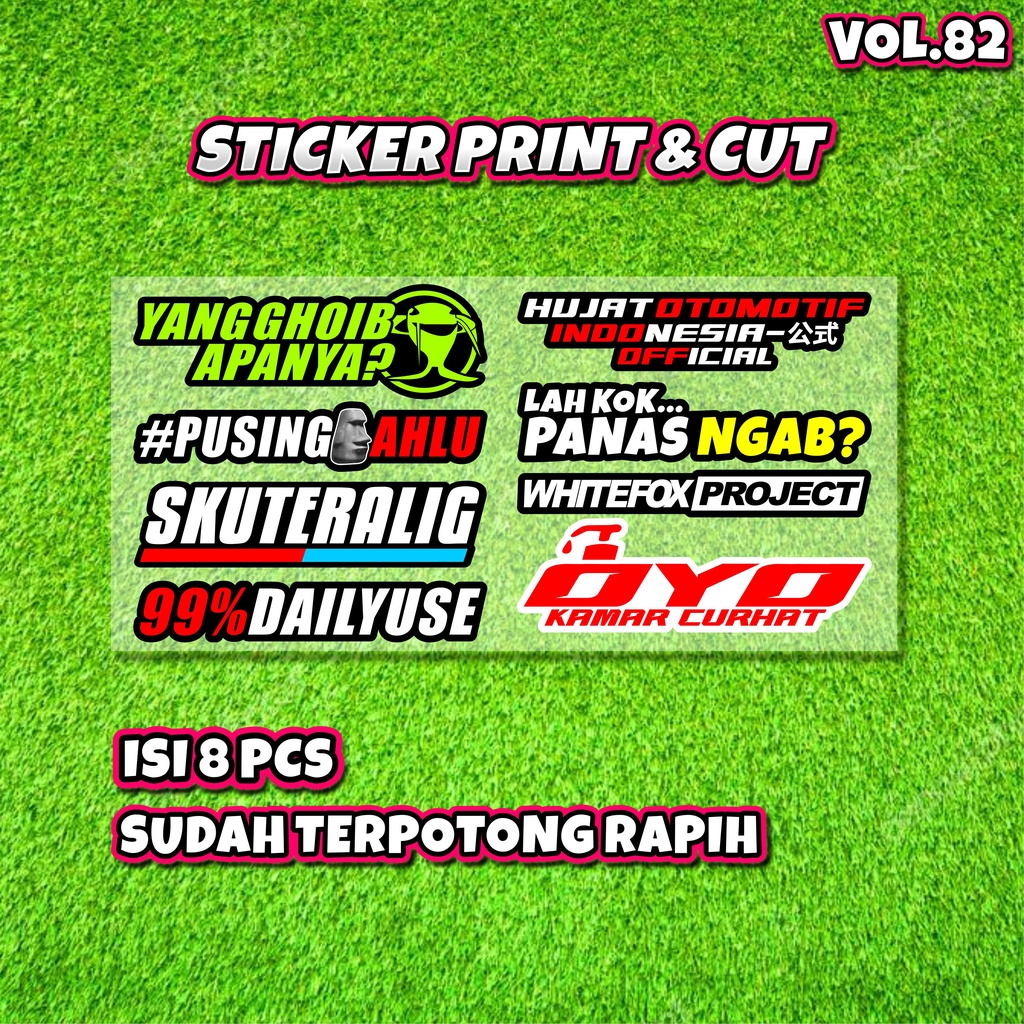 Sticker Racing Vinyl Pack Print &amp; Cut Stiker Motor VIRAL