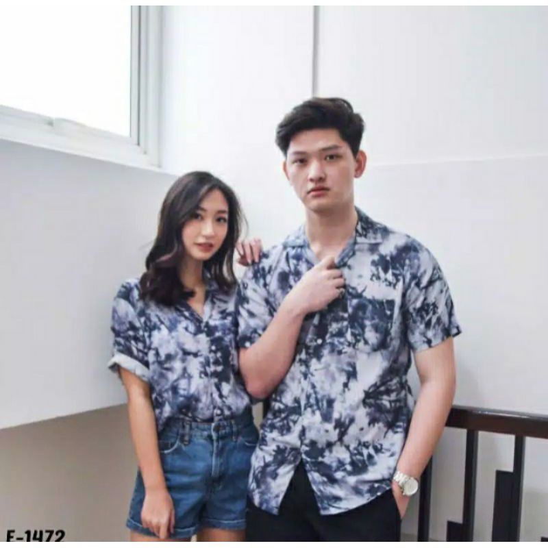 Couple kemeja Tie dye || Couple kemeja Korea || Couple motif Tie dye  (1set = 2pcs)