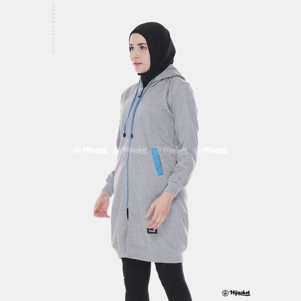 ⭐️GRATIS MASKER HIJAB⭐️ HIJACKET BASIC SERIES GREY - HIJACKET OFFICIAL HIJACKET STORE JAKET MUSLIMAH JAKET HIJABERS-GREY X TURKISH-HJ11