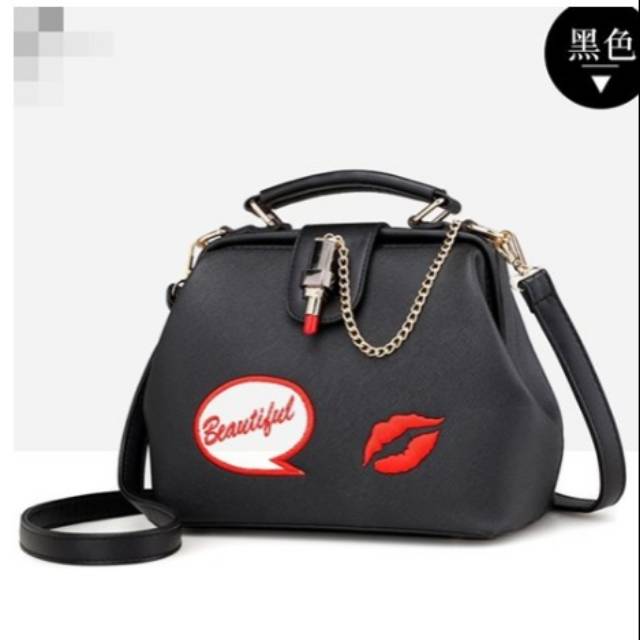 B0021-black Doctor Bag Fashion Korea