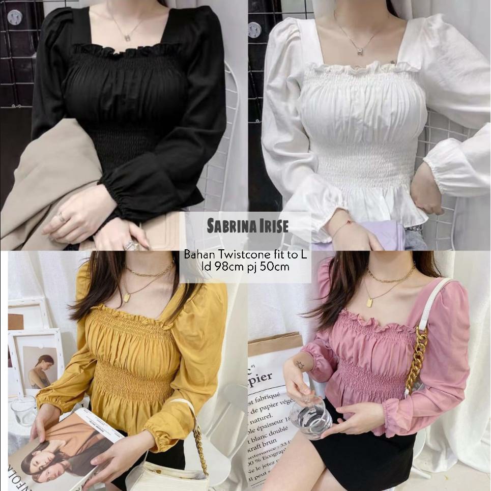 BEFAST - ZEC Blouse IURIN / Sabrina Irise / Blouse Sabrina Terlaris / Blouse Wanita Modis / Blouse Model Ala Korean / Blouse OOTD Wanita Hits