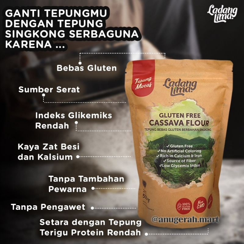 

Ladang lima!! Gluten free cassava flour / tepung serbaguna gluten free 500gram