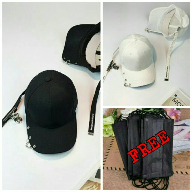 Topi PEACEMINUSONE Clip G-Dragon Tali Panjang Cap PMO Long Strap Hat GD KPOP