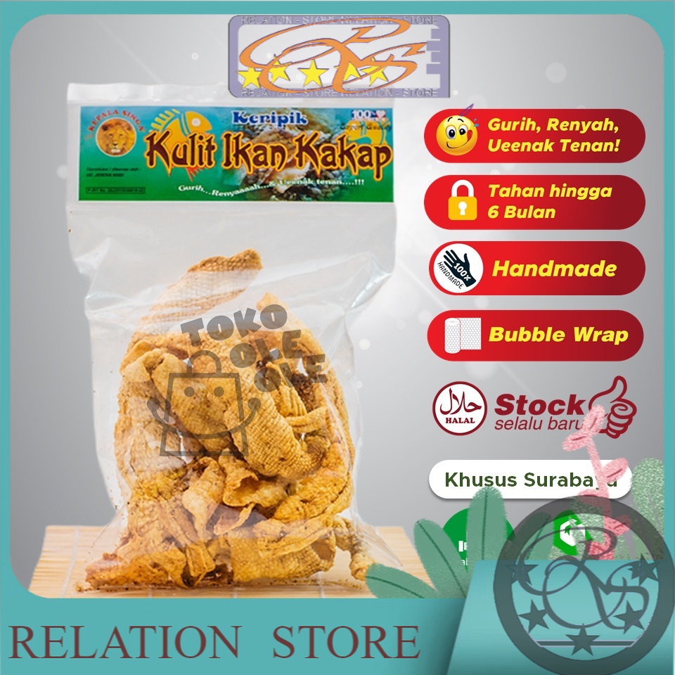 

Keripik Kulit Ikan Kakap Cap Kepala Singa 100 gr
