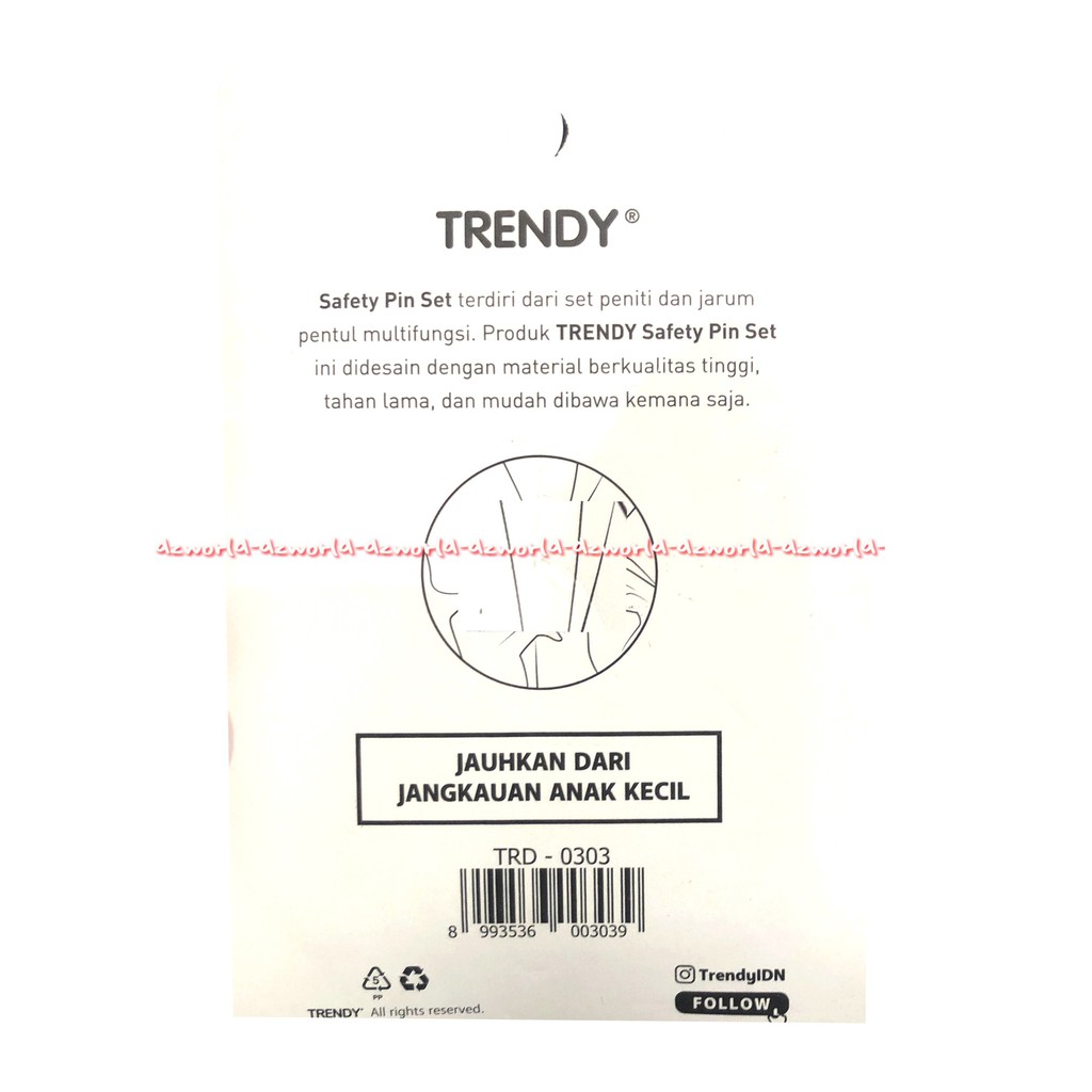 Trendy Safety Pin Set Peniti 1 set Dengan Jarum Pentul