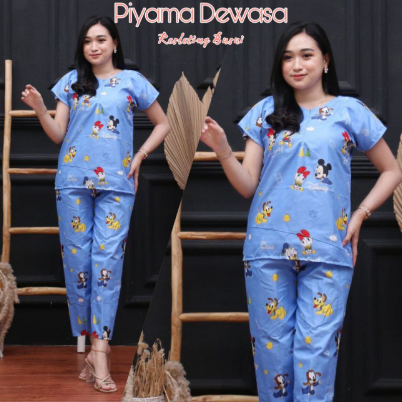 Setelan Rayon Premium Busui Resleting Depan Jumbo Baju Tidur Piyama Termurah Kekinian