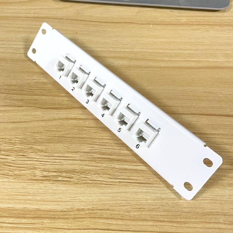 Vivi Patch Panel 6port CAT5e 10G Support 1U Patch Panel UTP 19inch Wallmount Atau Rackmount Punch Down Block Untuk CAT5e