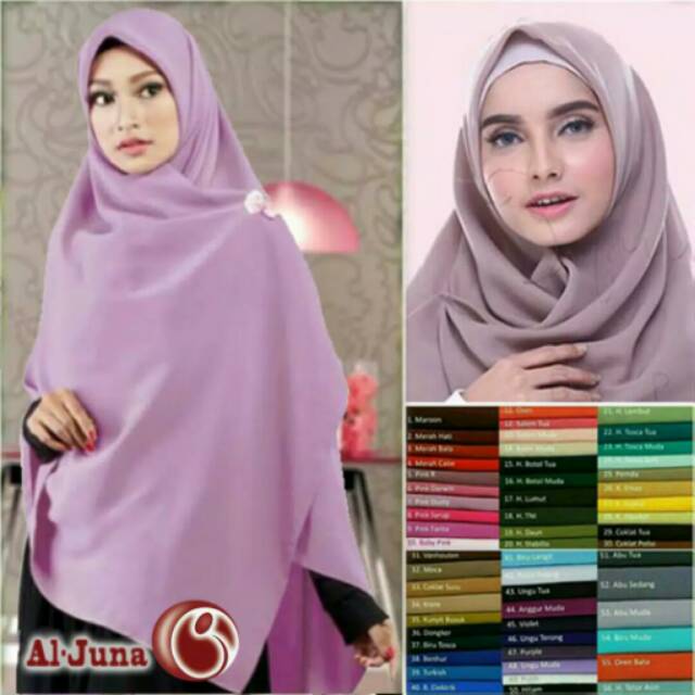 Jilbab Segi Empat Besar Motif