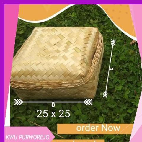 

B25- GROSIR BESEK 25X25X10- Besek makanan - anyaman besek-besek souvenir-besek bambu-besek grosir