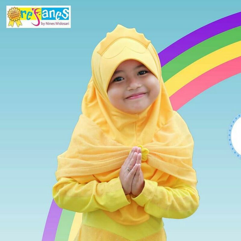 REFANES Gamis Princess Belle Dress Anak Gaun Pesta Muslim Muslimah