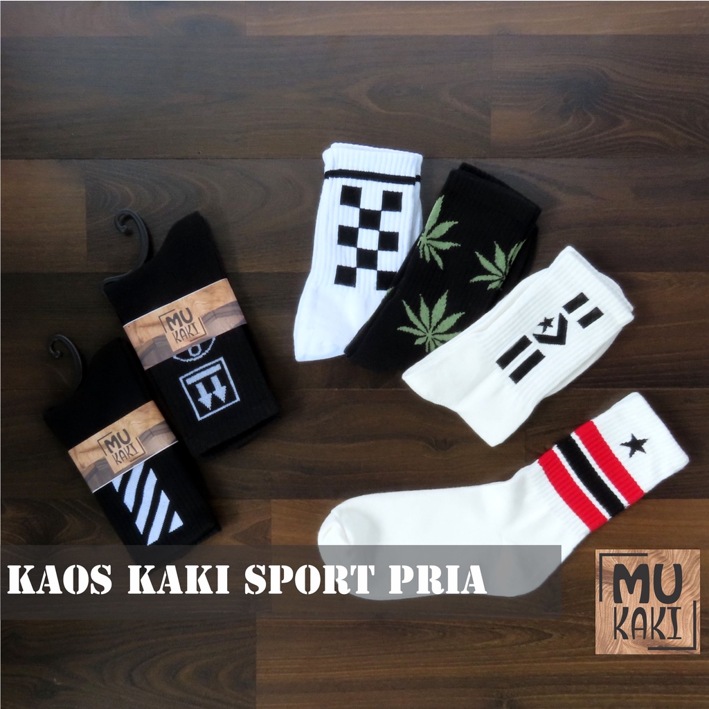 Kaos Kaki  Sport Dewasa Kekinian Pria Wanita Katun Premium Mukaki